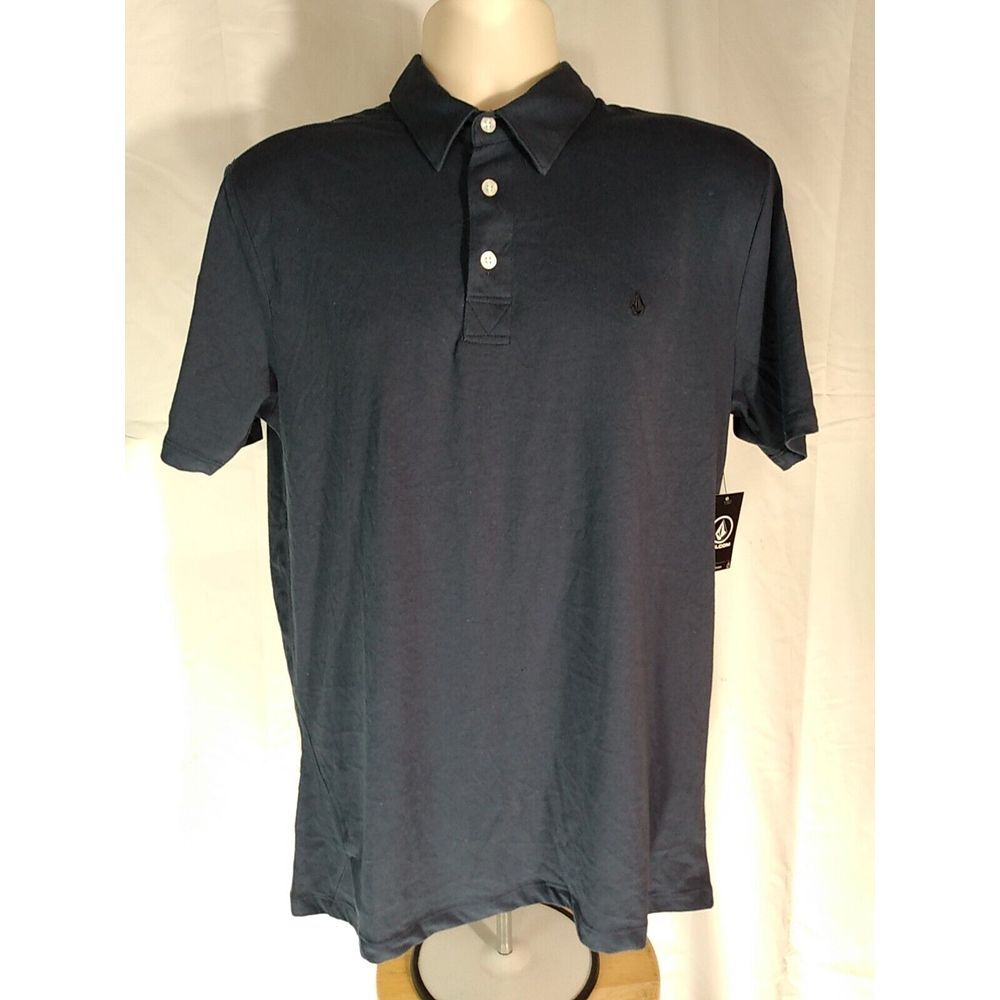 Volcom Men Blue Short sleeve Polo‎ Shirt Size Medium